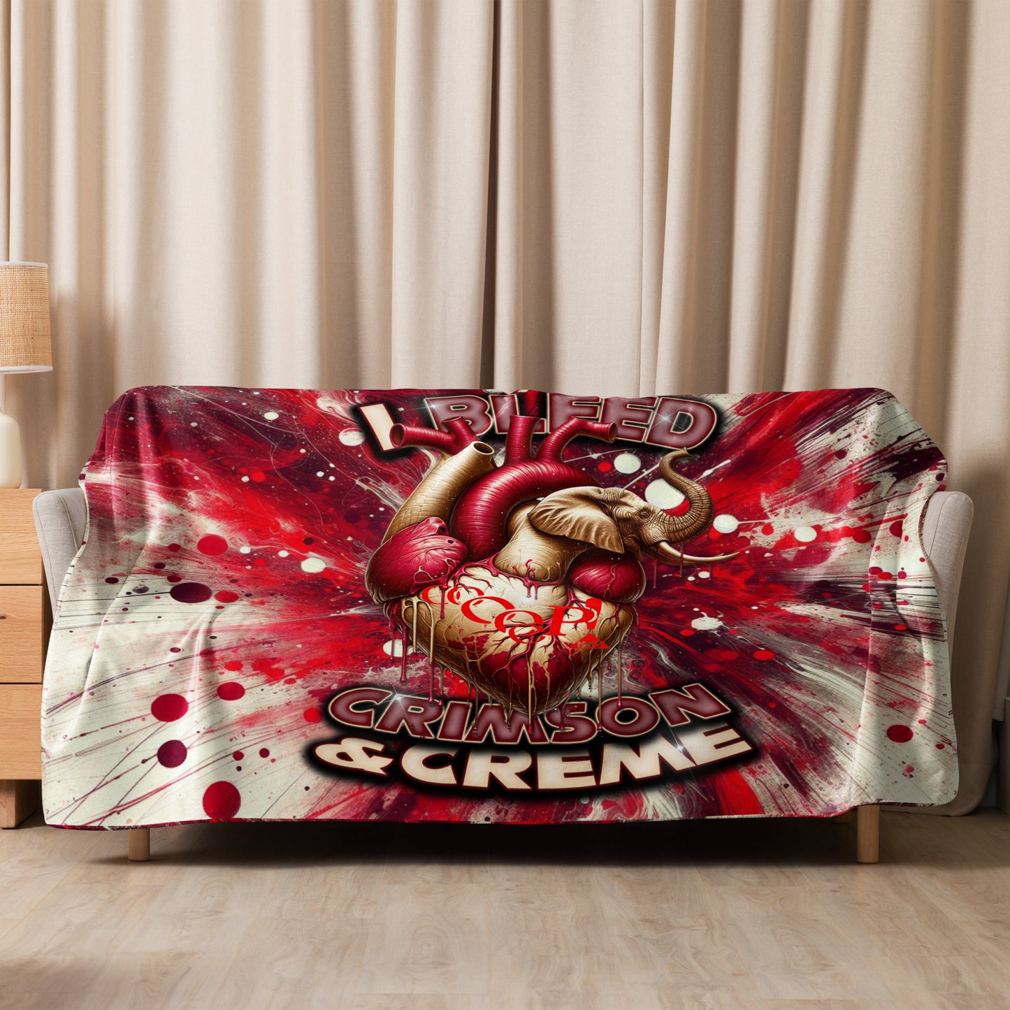 Crimson and Crème Blanket